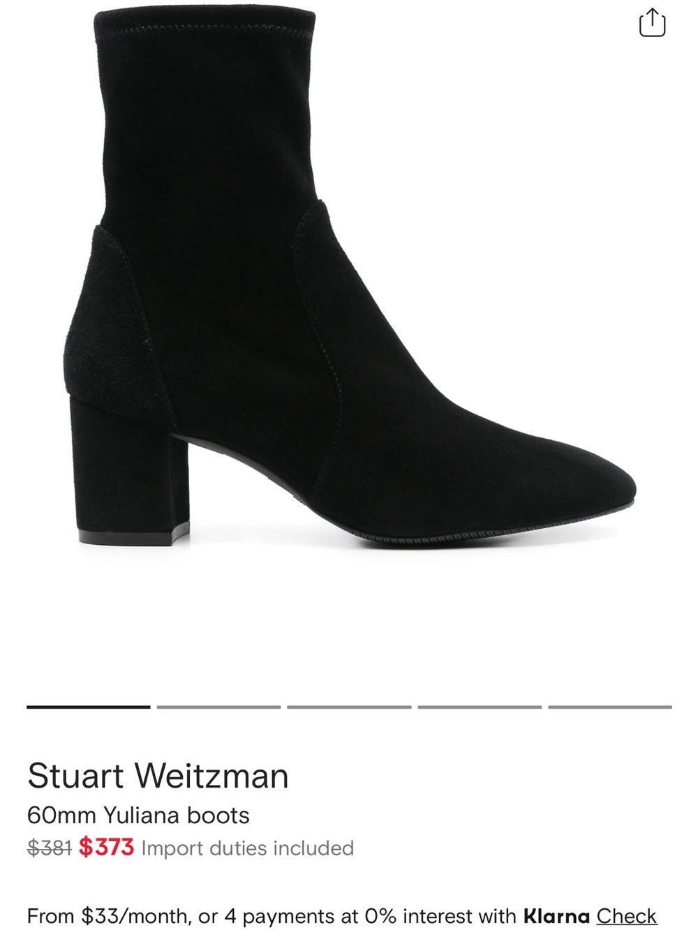 Stuart Weitzman Black Suede Mid-heel Ankle Boots